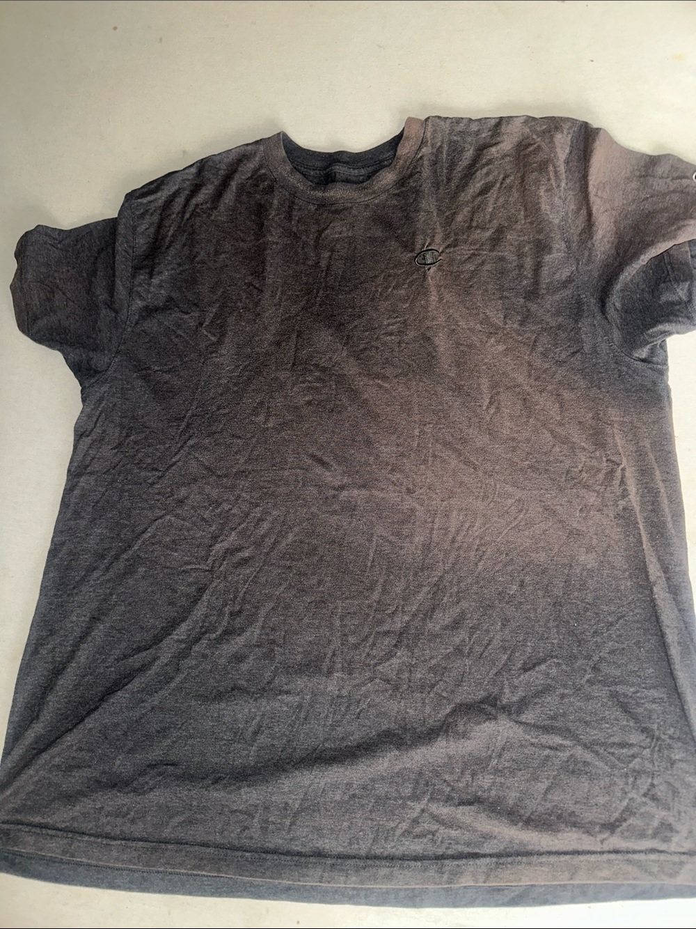 Mens Size 3XL Champion Short Sleeve Crewneck T-Shirt in Charcoal